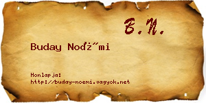 Buday Noémi névjegykártya